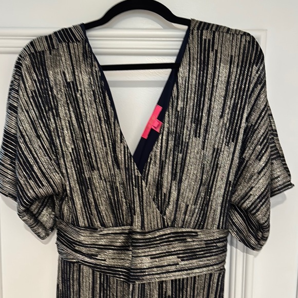 Lilly Pulitzer Elegant Navy and Gold Maxi Dress - Picture 3 of 4